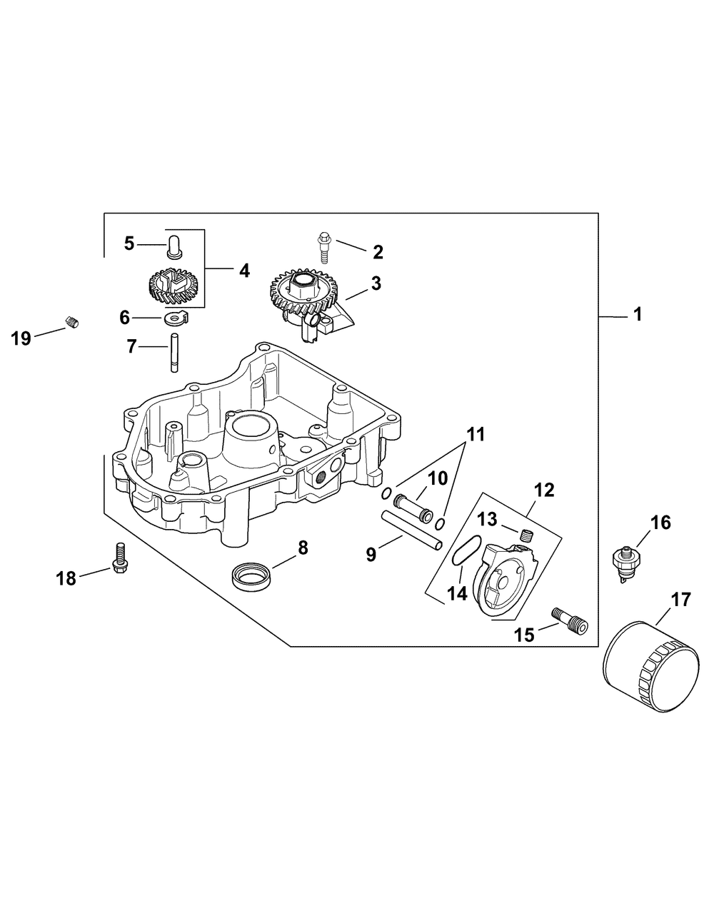 Sv810 Oil Pan And Lubrication Diagram and Parts List for Z-FORCE44 17AF3AGL-17AF3AGL010 Cub Cadet Lawn Tractor
